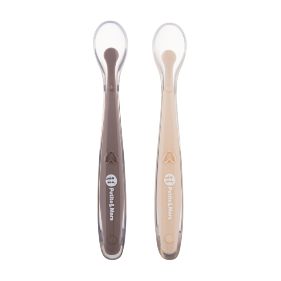 Silikónové lyžičky s puzdrom 2 ks Take & Match 6 m+ Petite & Mars