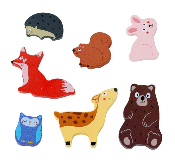 Drevené puzzle Lesné zvieratká prepojiteľné 2Kids Toys