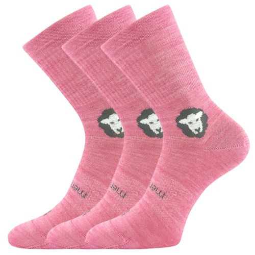 Ponožky detské anatomicky tvarované Barefootik Merino VoXX Ružové 3 páry Veľ. 20-24