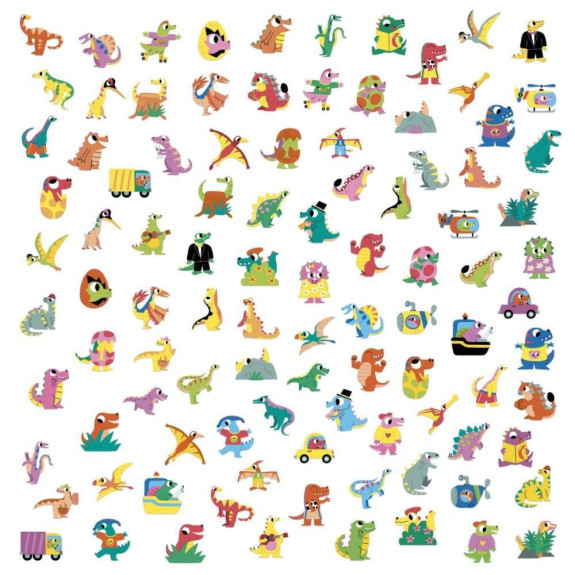 Samolepky Dinosaury 100 ks Janod
