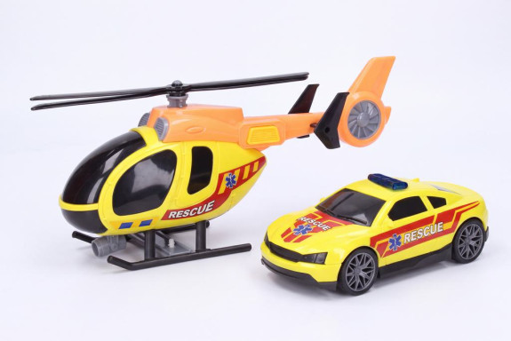 Záchranársky vrtuľník s efektmi set 29 cm