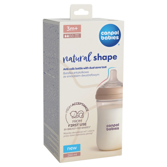 Fľaša antikoliková Natural Shape 260 ml Canpol babies