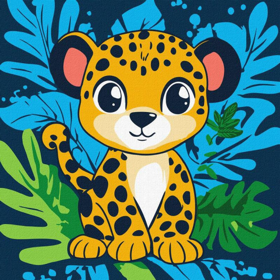 Maľovanie podľa čísel detskej - Leopard 30 x 30 cm
