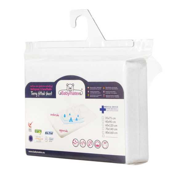 Nepremokavé prestieradlo froté 70 x 140 cm Babymatex