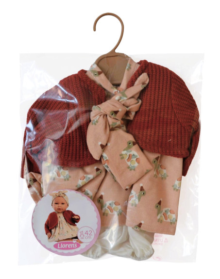 Obleček pre bábiku bábätko New Born veľkosti 40-42 cm s doplnkami Llorens