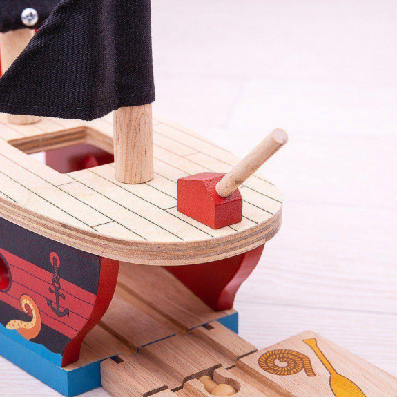 Pirátska galéra Bigjigs Rail