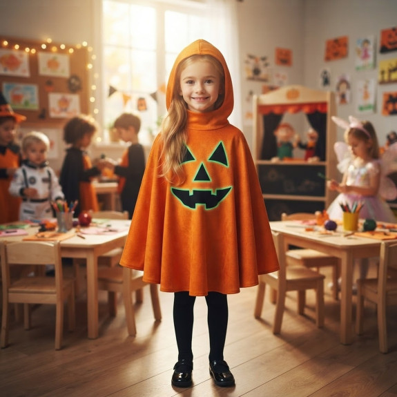 Detský karnevalový prevlek Orange Halloween Scary Pumpkin FunCo