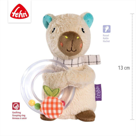 Krúžková hrkálka capybara Baby Fehn