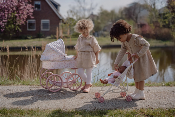 Kočík pre bábiky golfky skladacie Soft Flowers Little Dutch