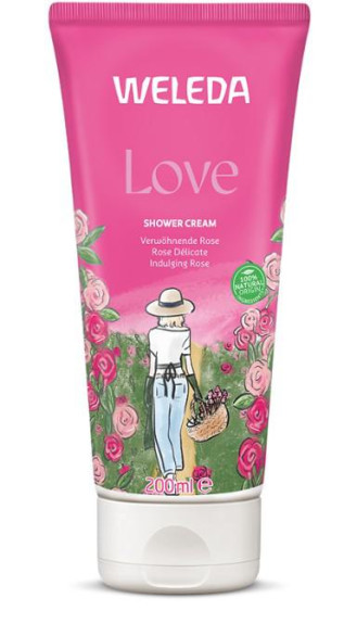 Love Ružový sprchový krém 200 ml Weleda