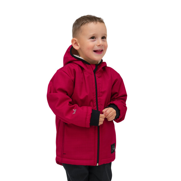 Detská zimná softshellová bunda s baránkom Lamb Red Esito