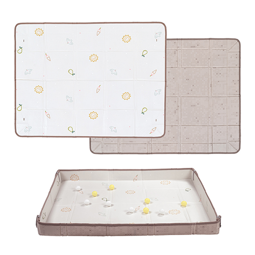 Hracia podložka penová s loptičkami Brown Beige Taf Toys