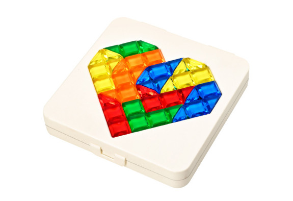 Tangram hlavolam srdca 12 cm