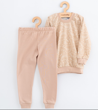 Detské bavlnené pyžamko New Baby beige dino