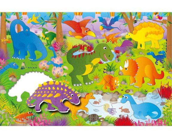 Veľké podlahové puzzle - dinosaury