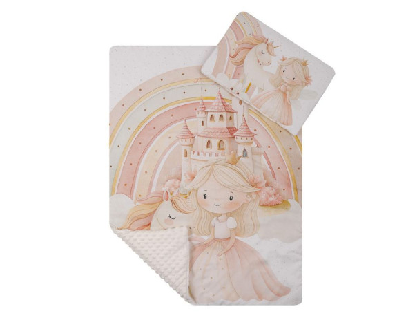 Komplet do postieľky Premium Minky 75x100 cm Princezné