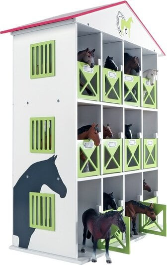 Stajňa pre kone drevená s kójami 12 ks Kids Globe Farming