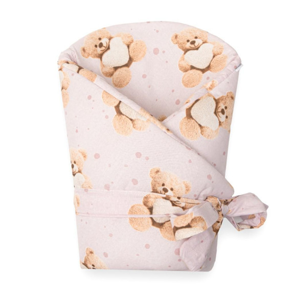 Detská zavinovačka New Baby Love Teddy bear 80 x 80 cm pink
