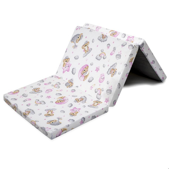 Skladací matrac do postieľky New Baby Standard 120x60x5 cm koala ružová