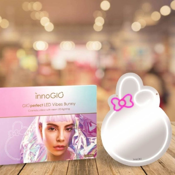 Zrkadlo s neónovým LED podsvietením Vibes Bunny GIO-759BN