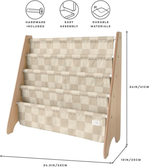 Stojan na knižky Recycled 3 Sprouts Checkerboard/Beige