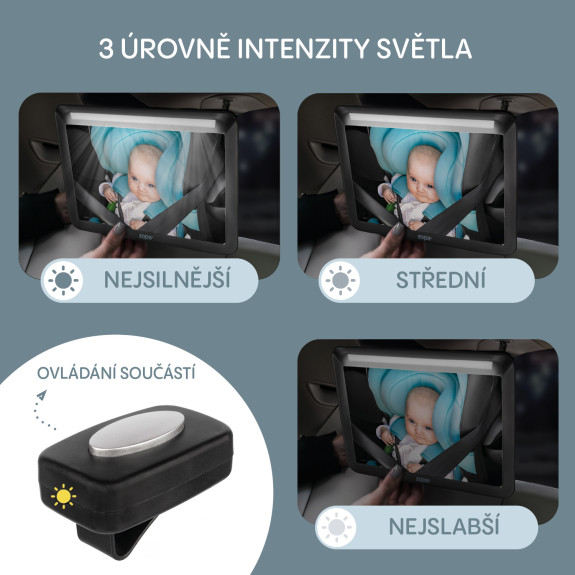 Zrkadlo s LED osvetlením Deluxe, Black