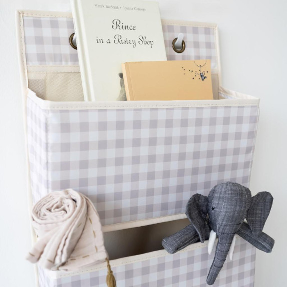 Závesný organizér Recycled Gringham Beige 3 SPROUTS