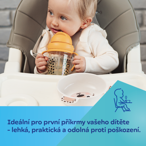 Miska s ušami a prísavkou BabiesBoo 400 ml béžová Canpol babies