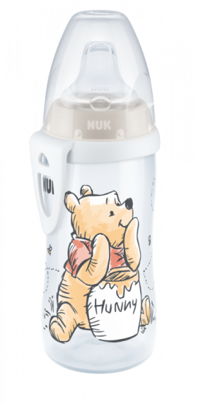 First Choice Active Cup fľaša 300 ml Medvedík Pú so silikónovým náustkom