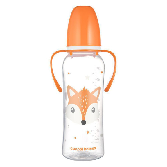 Fľaša úzkohrdlá s úchytmi Cute Animals 250 ml Canpol babies