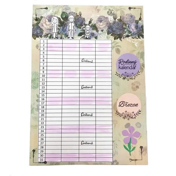 Diárové pečiatky Stampo Bullet Journal 67 ks - Rodinný kalendár Aladine