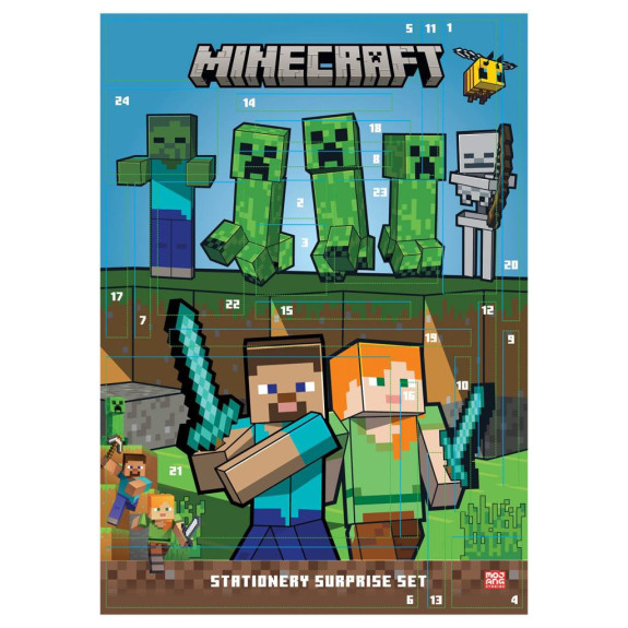 Adventný kalendár V2 papierenský Minecraft