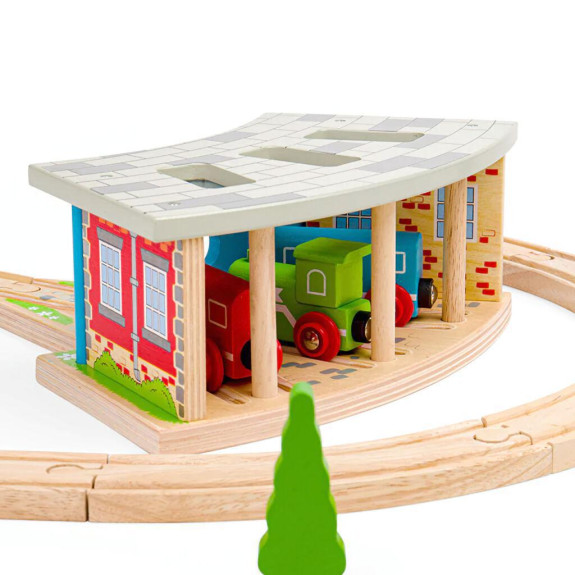 Trojité depo s bránou Bigjigs Rail