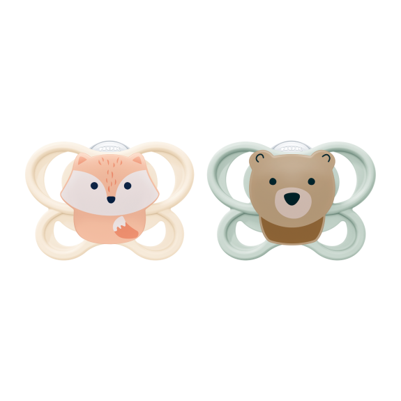 Cumlík Perfect Match Air Fox/Bear 0-2 m 2 ks box Nuk