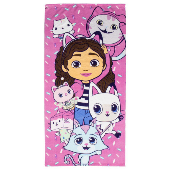 Súprava Gabby´s Dollhouse uterák, šiltovka a vrecko
