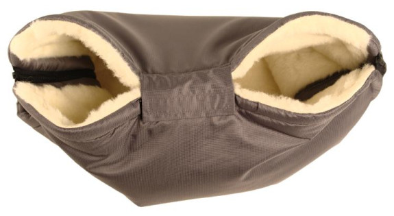 Merino rukávnik na kočík z ovčej/ťavej vlny na zips 30 x 50 cm