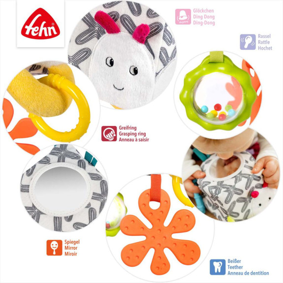 Aktivity kocka húsenica DoBabyDoo Black & White Baby Fehn