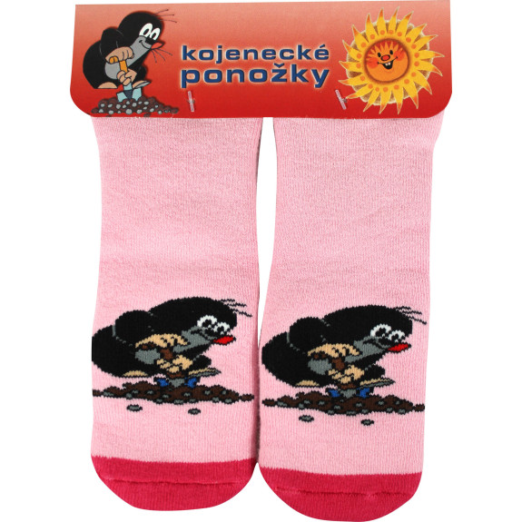 Ponožky dojčenskej froté Krtko obrázkové dievčenské (3 páry)