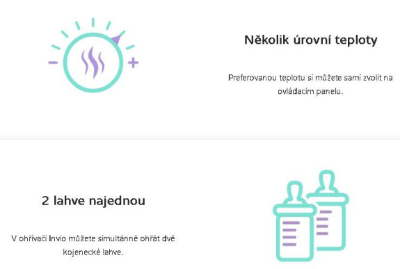 Ohrievač mlieka a príkrmov Invio BW Double Truelife