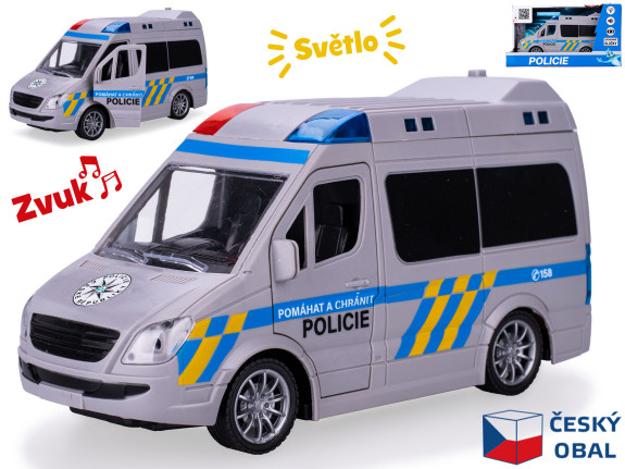 Auto polícia CZ 21,5 cm 1:20 na zotrvačník na batérie so svetlom a zvukom