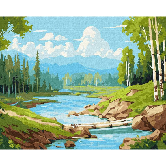 Maľovanie podľa čísel - Brezový háj 40 x 50 cm