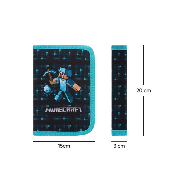 Školský peračník jednoposchodový Minecraft Blue Axe Baagl