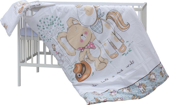 Detská postieľka s kompletnou výbavou 120 x 60 cm - Subra Scarlett