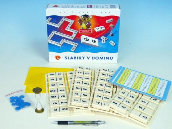 Slabiky v domine spoločenská hra vzdelávací Alexander