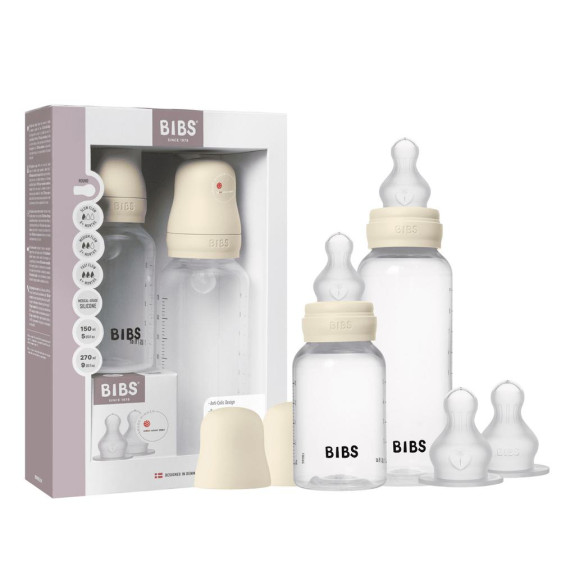 Set anti-kolikových fliaš so silikónovým cumlíkom Bibs
