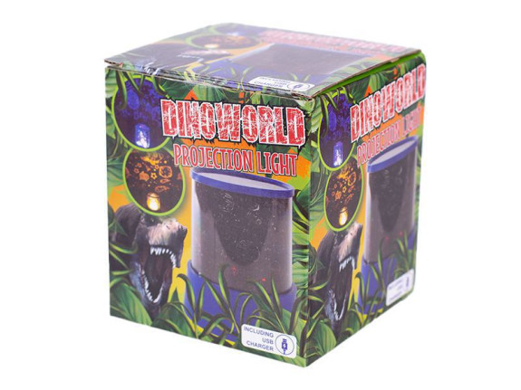Dinoworld lampička/projektor 12 cm 360 ° na batérie, so svetlom meniace farbu