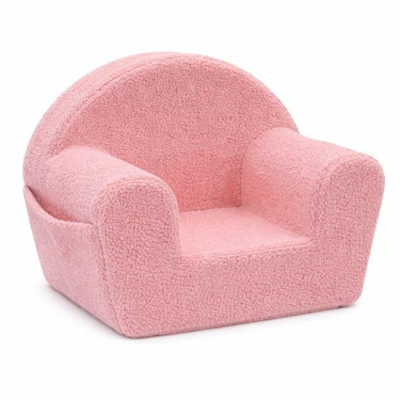 Detské kreslo s bočným vreckom Teddy pink New Baby