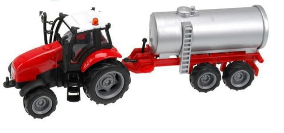 Traktor s vlečkou na zotrvačník so zvukom a svetlom, kov