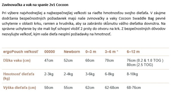 Zavinovačka a vak na spanie 2 v 1 Cocoon Oatmeal Marle 1 tog Ergopouch