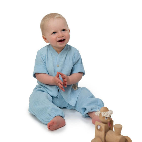 Detská mušelínová košeľa Luca Blue Esito